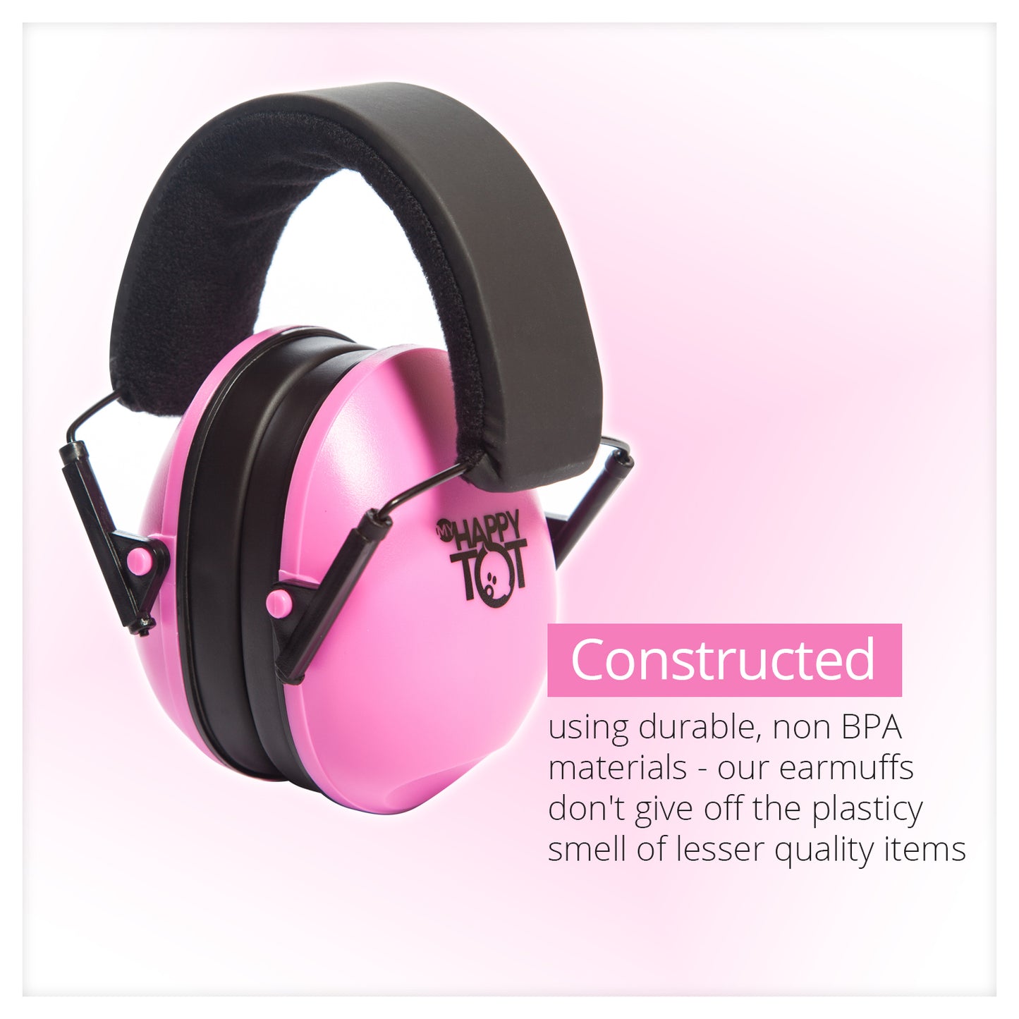 Noise Cancelling Headphones for Kids, Adjustable Baby Ear Protection Earmuffs with Ergonomic Design (Pink)