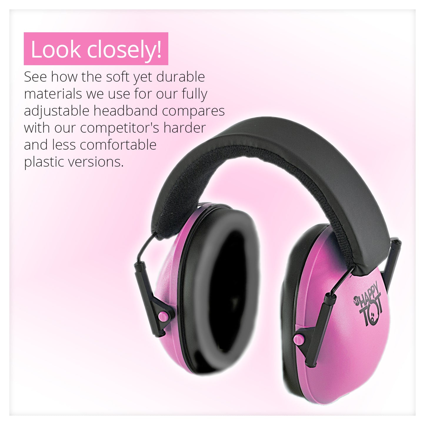 Noise Cancelling Headphones for Kids, Adjustable Baby Ear Protection Earmuffs with Ergonomic Design (Pink)