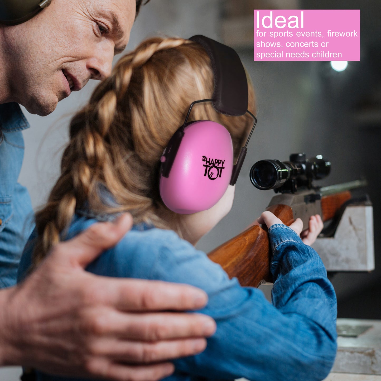 Noise Cancelling Headphones for Kids, Adjustable Baby Ear Protection Earmuffs with Ergonomic Design (Pink)
