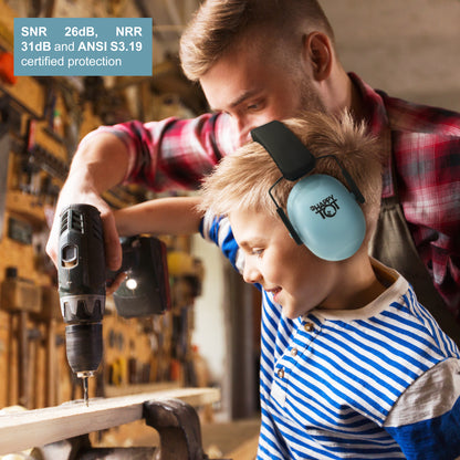 Noise Cancelling Headphones for Kids, Adjustable Baby Ear Protection Earmuffs with Ergonomic Design (Blue)