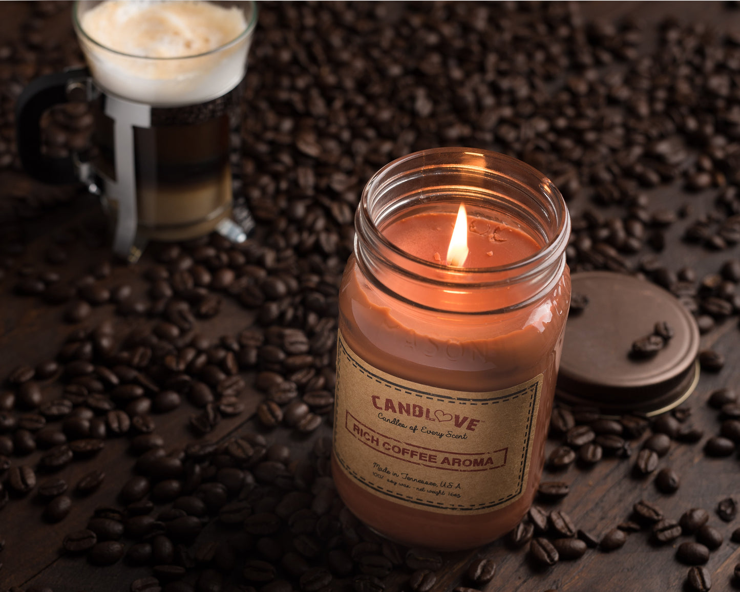 Candlove Birthday Cake Scented Candle - Non-Toxic 100% Soy Candle - Handmade & Hand Poured Long Burning Candle - Highly Scented All Natural Clean Burning Candle (16 OZ Mason Jar) Made in The USA